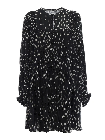 Stella Mccartney Scattered Polka Dot Babydoll Dress In Black