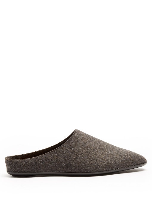 The Row Bea Cashmere Slipper Shoes In Brown | ModeSens