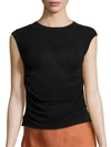 Helmut Lang Shirred Shell Top In Black