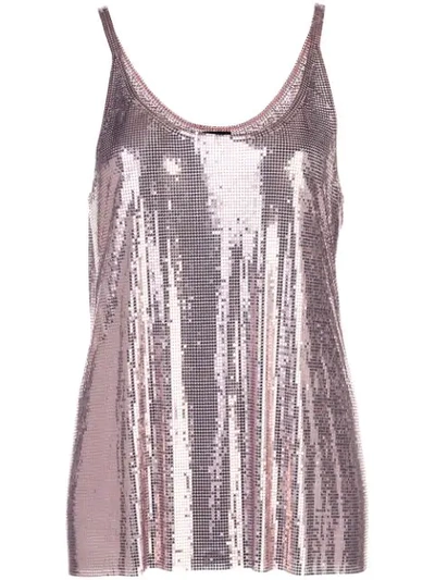 Paco Rabanne Gathered Chainmail Dress In Pink