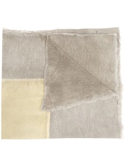 Avant Toi Square Print Dyed Scarf In Grey