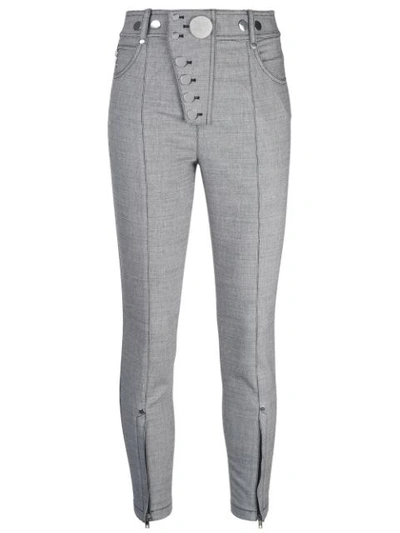 Alexander Wang Grey Women's Houndstooth Trousers In 940 Blk/wht Houndstooth