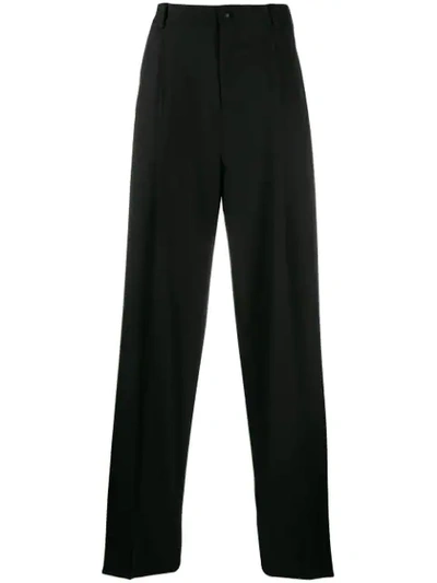 Versace Wide-leg Tailored Trousers In Black