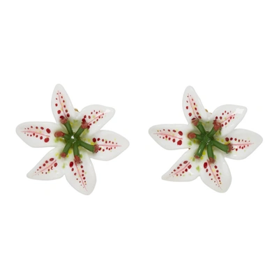 Dolce & Gabbana Lily Embellishment Clip-on Earrings In Multi