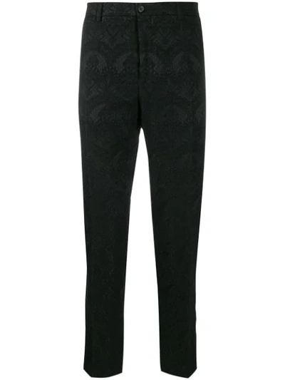 Dolce & Gabbana Floral Lace Patterned Trousers In Black