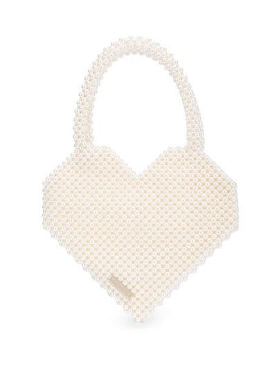 Loeffler Randall Heart Shape Tote Bag In Pearl