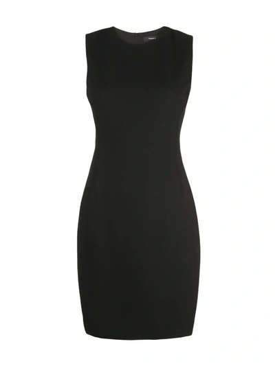 Theory Fitted Midi Dress In Black