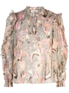 Ulla Johnson Floral Blouse In Ivory