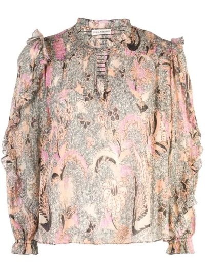 Ulla Johnson Floral Blouse In Ivory