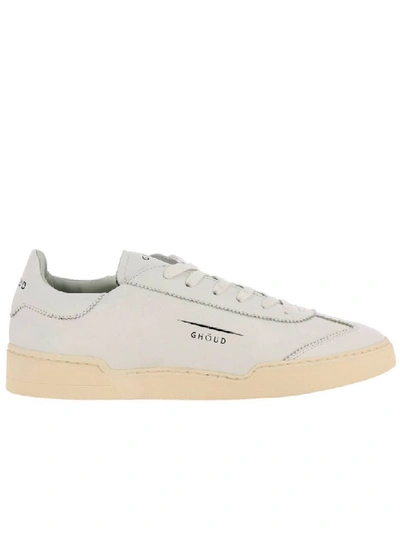 Ghoud Sneakers Globo  Leather Sneakers With Rubber Sole And Logo In White