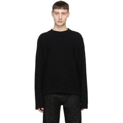 Helmut Lang Crew-neck Cotton-blend Sweatshirt In Black