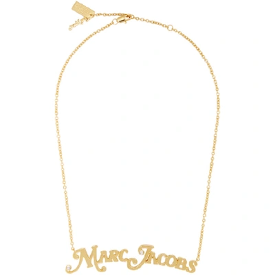 Marc Jacobs Gold New York Magazine Edition The Nameplate Pendant Mj Necklace In 710 Gold