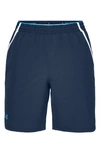 Under Armour Qualifier Technical Athletic Shorts In Academy/ Ether Blue