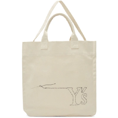 Y's Ys Off-white Sewing Needle Tote In 1 Off Wht