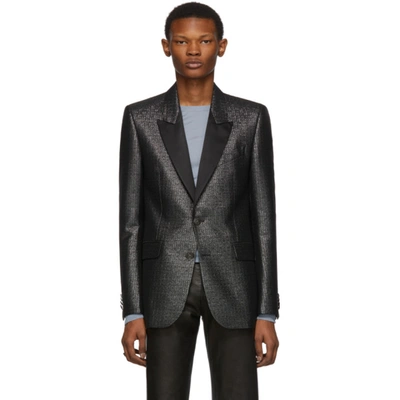 Givenchy Men's Two-button Evening Peak Lapel Jacket In Black Grey