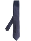 Prada Logo Embroidered Tie In Blue