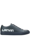 Lanvin Low Top Logo Sneakers In 29 Blue Marine