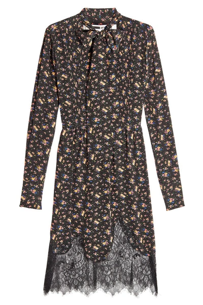 Mcq By Alexander Mcqueen Floral Pintuck Peasant Dress In Vintage Floral