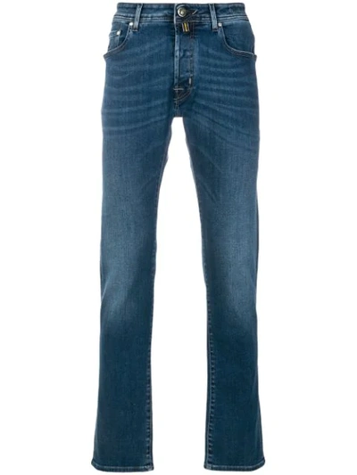 Jacob Cohen Contrasting Stitching Jeans In Blue