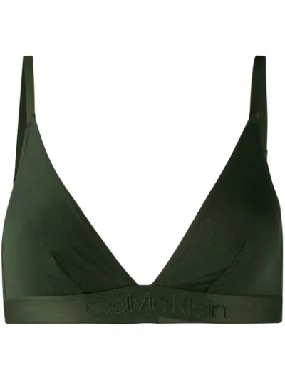 Calvin Klein Bh Mit Logo-bund - Grün In Green