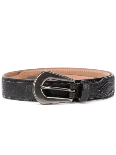 Brunello Cucinelli Oversized Buckle Belt In Black