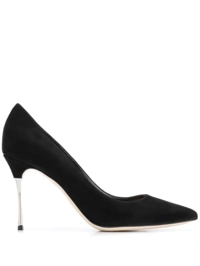 Sergio Rossi Metallic Heel Pumps In Black