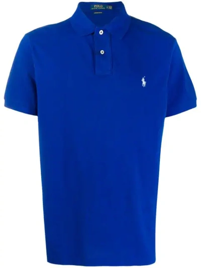 Polo Ralph Lauren Small Embroidered Logo Polo Shirt In Blue