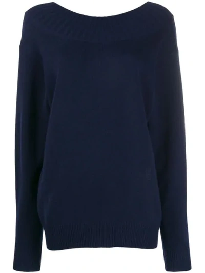 Chloé Cutout Back Sweater In Blue