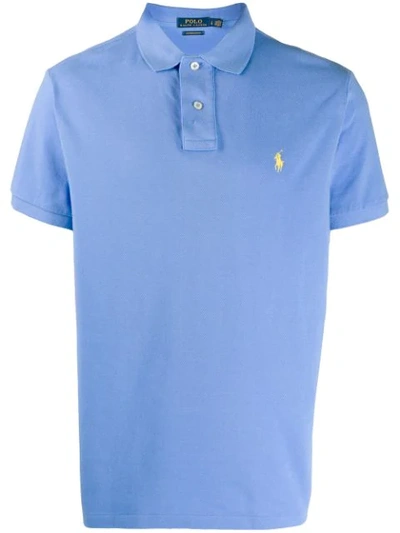Polo Ralph Lauren Small Embroidered Logo Polo Shirt In Blue