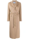 Prada Single-breasted Coat In F0040 Camel