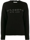 Philosophy Di Lorenzo Serafini Embellished Logo Sweater In Black