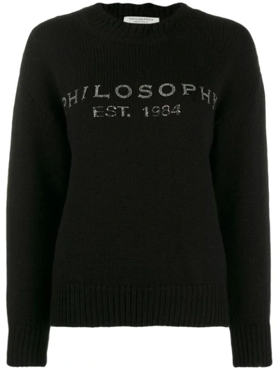 Philosophy Di Lorenzo Serafini Embellished Logo Sweater In Black