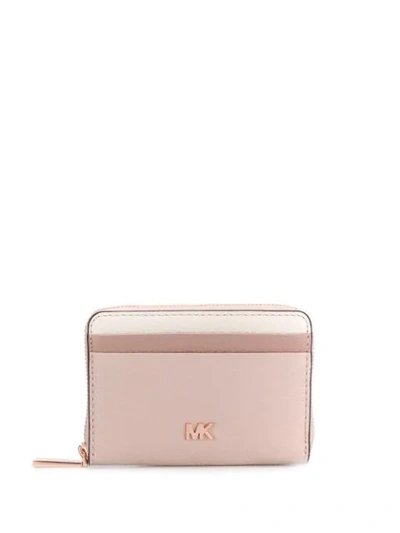 Michael Michael Kors Colour-block Pebbled Wallet - Pink