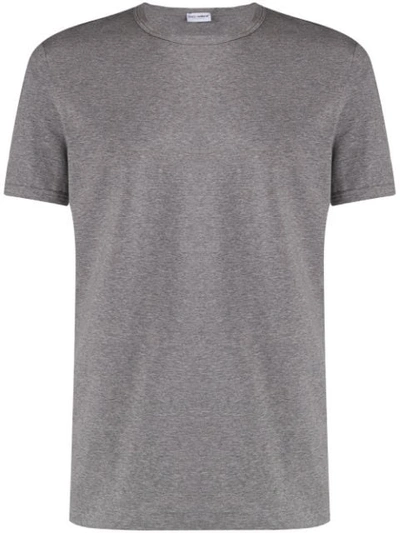 Dolce & Gabbana Logo Tab T-shirt In Grey