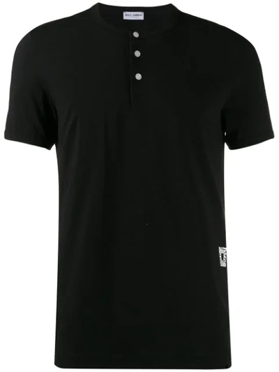 Dolce & Gabbana Logo Buttoned T-shirt In Black