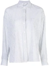 Vince Tailored Pinstripe Shirt In Blue