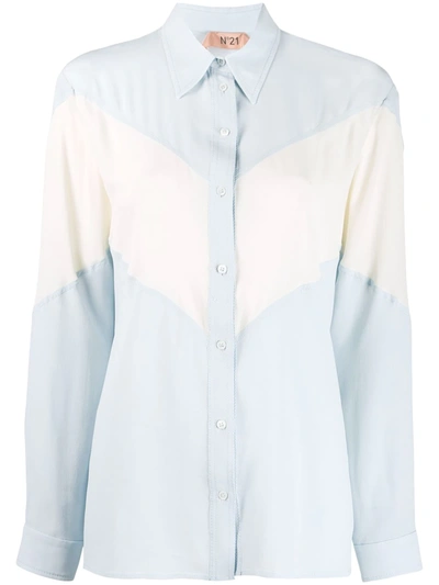N°21 Contrast Panel Shirt In Blue