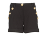 Balmain Button-embellished Cotton-faille Shorts In Black