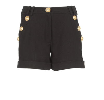 Balmain Embossed Button Shorts - 黑色 In Black