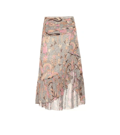 Ulla Johnson Ailie Cotton And Silk-blend Skirt In Beige