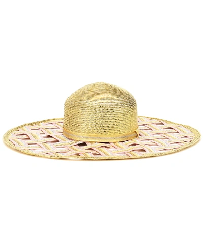 Missoni Woven Metallic Wide-brimmed Hat In Gold