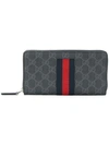 Gucci Supreme Zip Around Wallet In Black