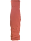 Rick Owens Strapless Gown In Orange