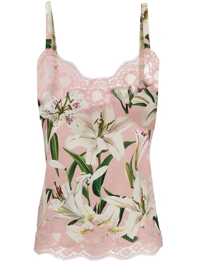 Dolce & Gabbana Floral Print Camisole In Pink