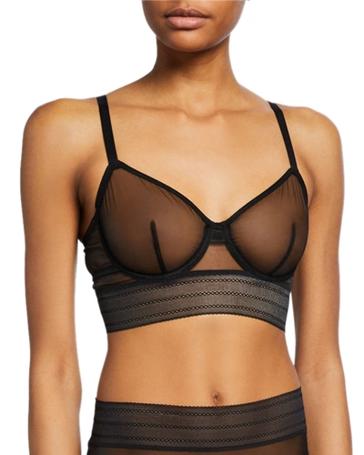 Else Bare Long-line Underwire Bra In Black