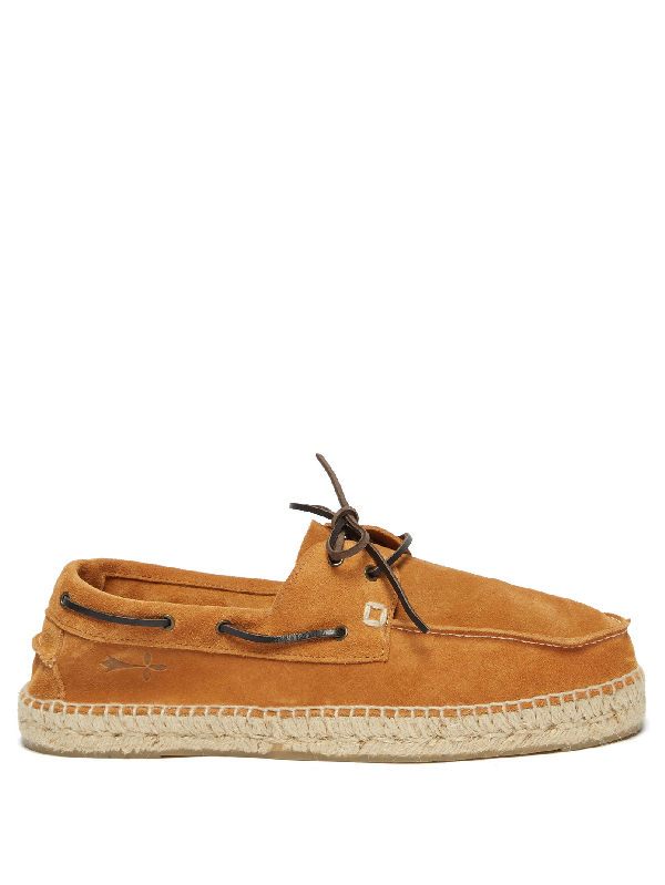 Manebi Hamptons Suede Espadrille Deck Shoes In Brown | ModeSens