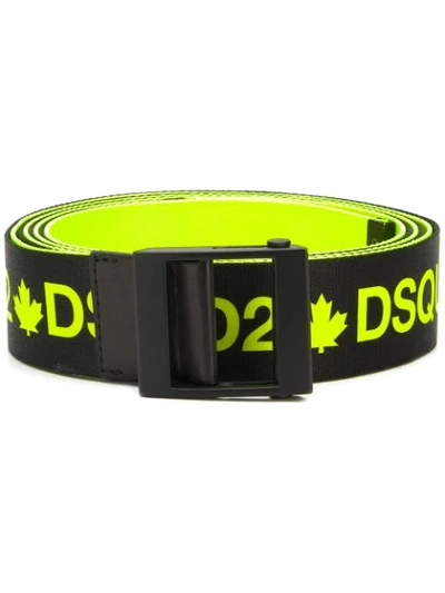 Dsquared2 Logo Strap Belt In Black