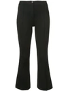 Helmut Lang Cropped Scuba Flare Pants In Black