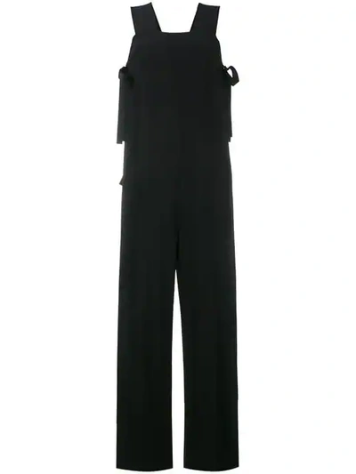 Helmut Lang Woman Crepe De Chine Jumpsuit Black