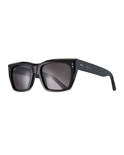 Celine Men's Square Acetate Sunglasses In Black Pattern